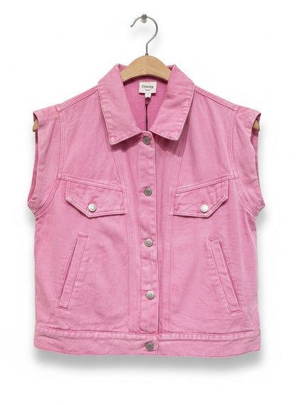 GILET JEAN COLORÉ OPALINE