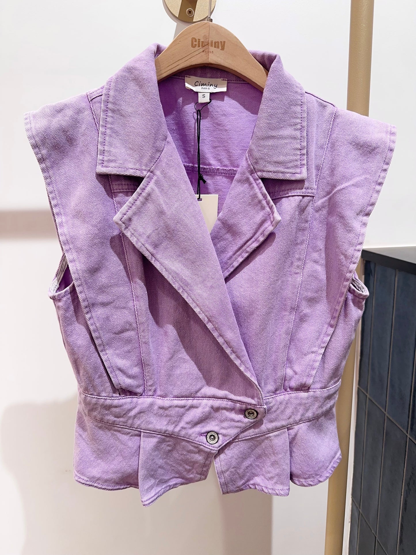GILET DENIM COLORÉ RAÏSSA