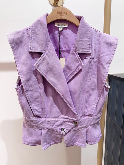 GILET DENIM COLORÉ RAÏSSA