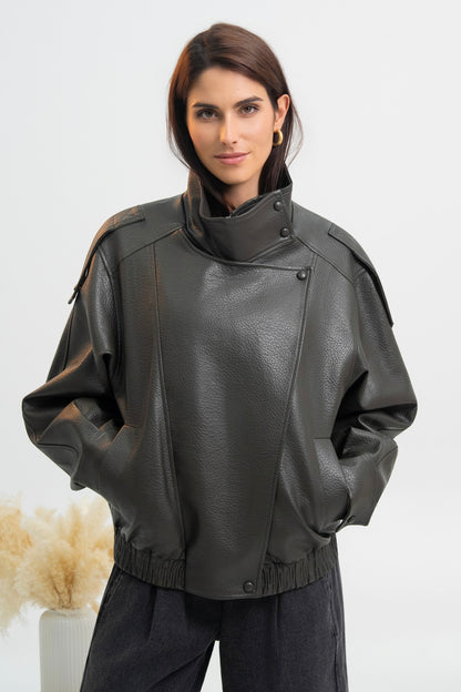 VESTE SIMILICUIR OVERSIZE AMÉLIE
