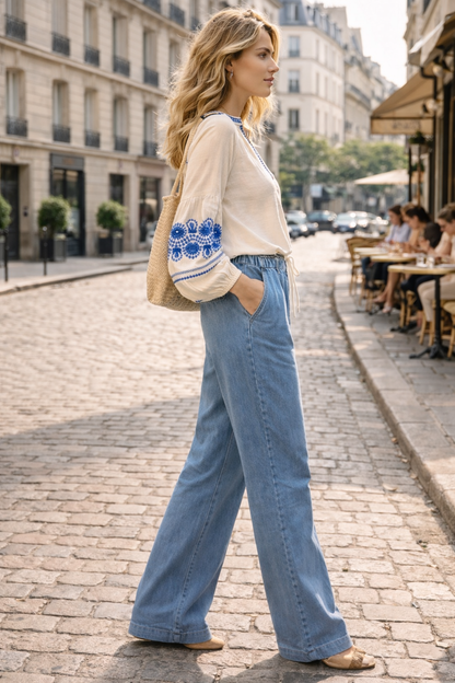PANTALON EN JEAN OVERSIZE ANNE-LAURE