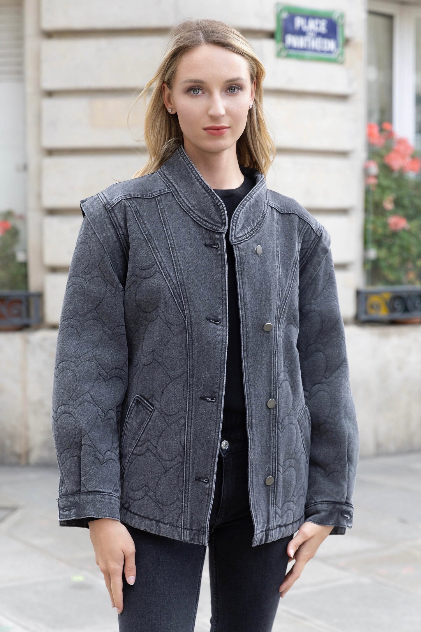 BLOUSON DENIM/MATELASSÉ TANIA