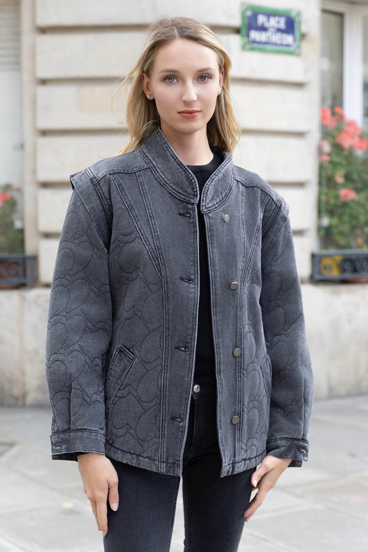 BLOUSON DENIM/MATELASSÉ TANIA