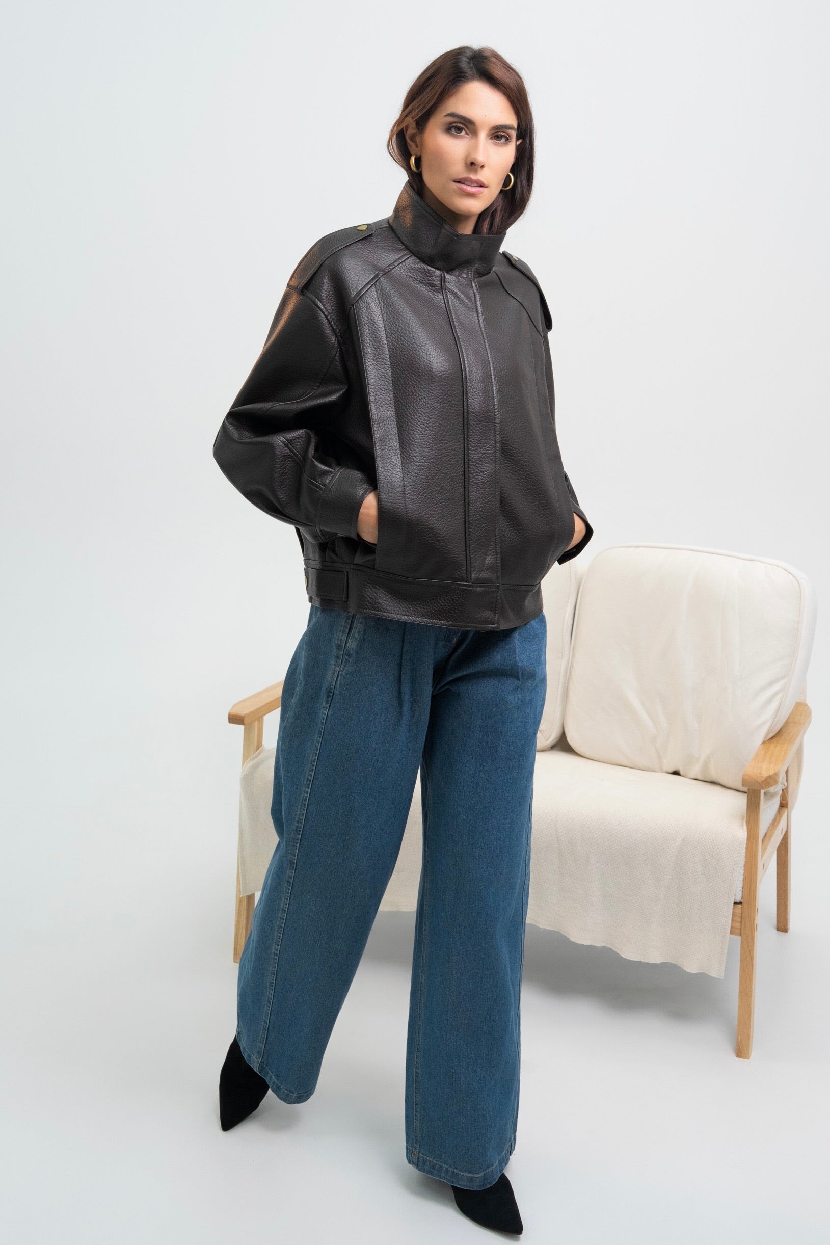 VESTE SIMILICUIR OVERSIZE AMÉLIE