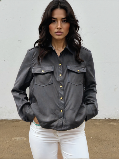 CHEMISE SUÉDINE VIOLETTE