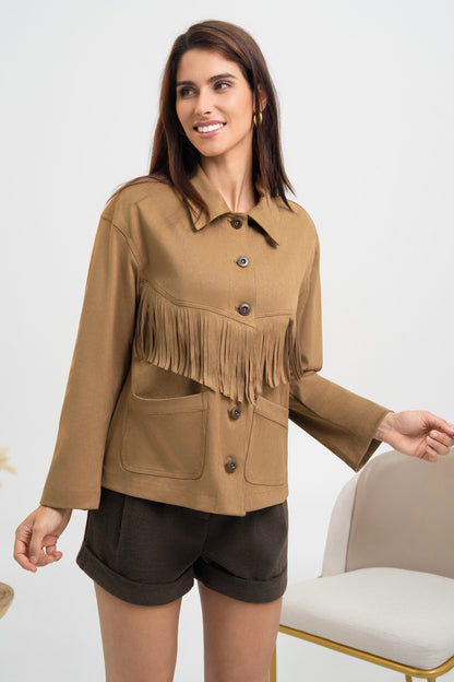VESTE SUÉDINE À FRANGES MÉLINA