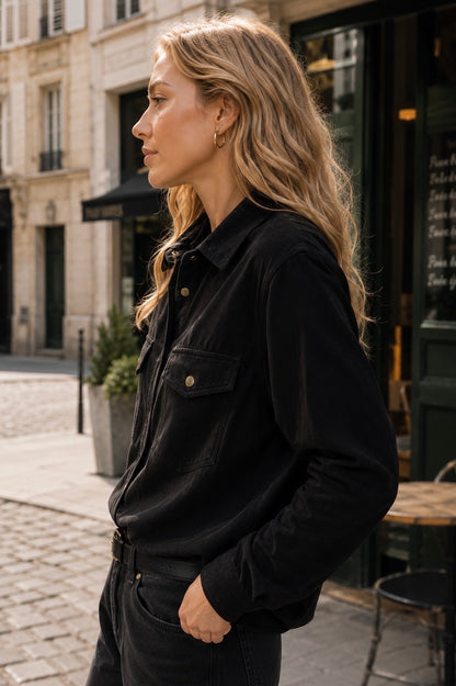 CHEMISE SUÉDINE VIOLETTE