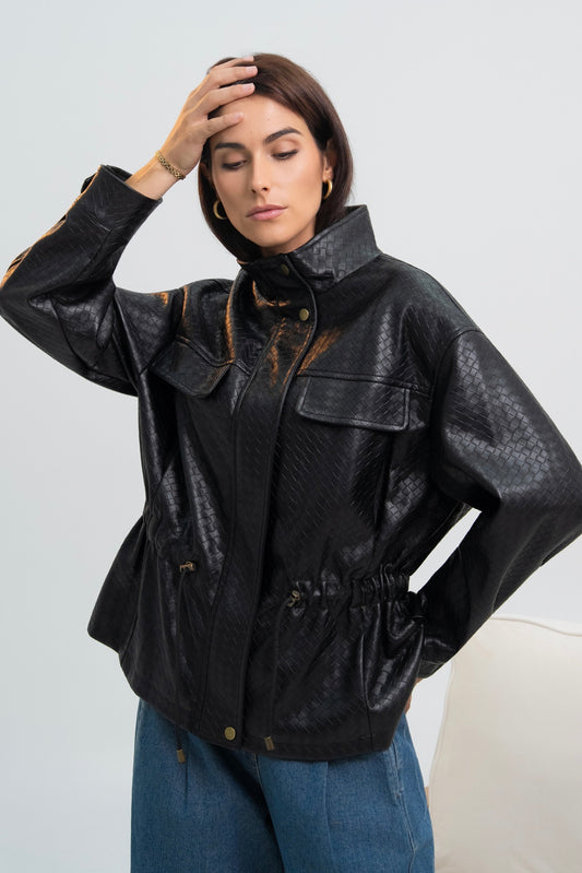 VESTE SIMILICUIR OVERSIZE AMÉLIE