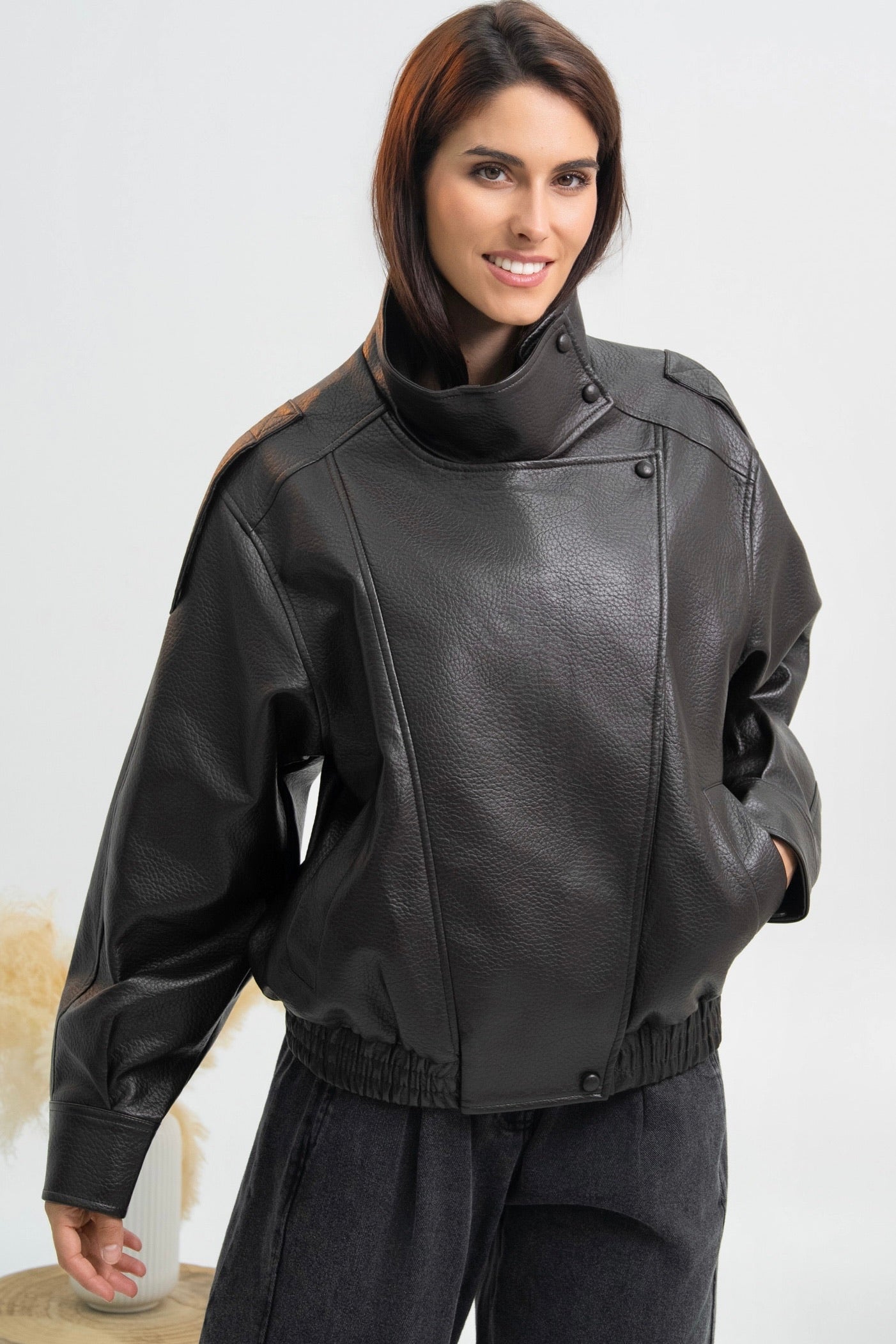 VESTE SIMILICUIR OVERSIZE AMÉLIE