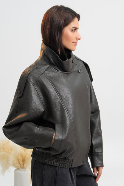 VESTE SIMILICUIR OVERSIZE AMÉLIE