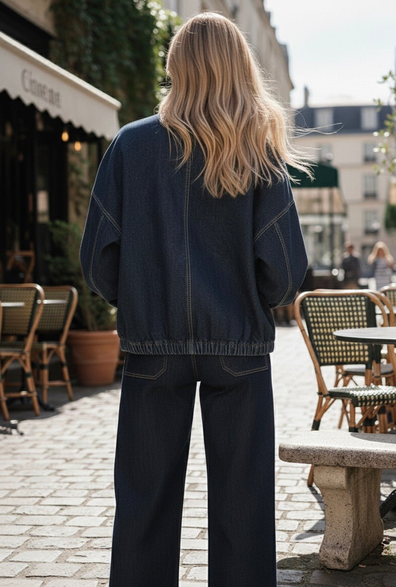 ENSEMBLE VESTE + PANTALON JEAN/TOILE BETTY