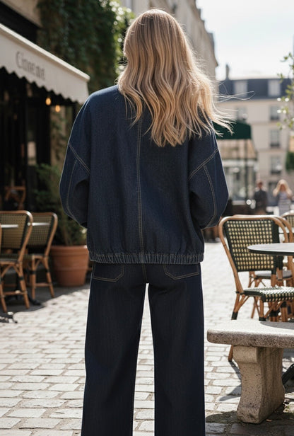 ENSEMBLE VESTE + PANTALON JEAN/TOILE BETTY