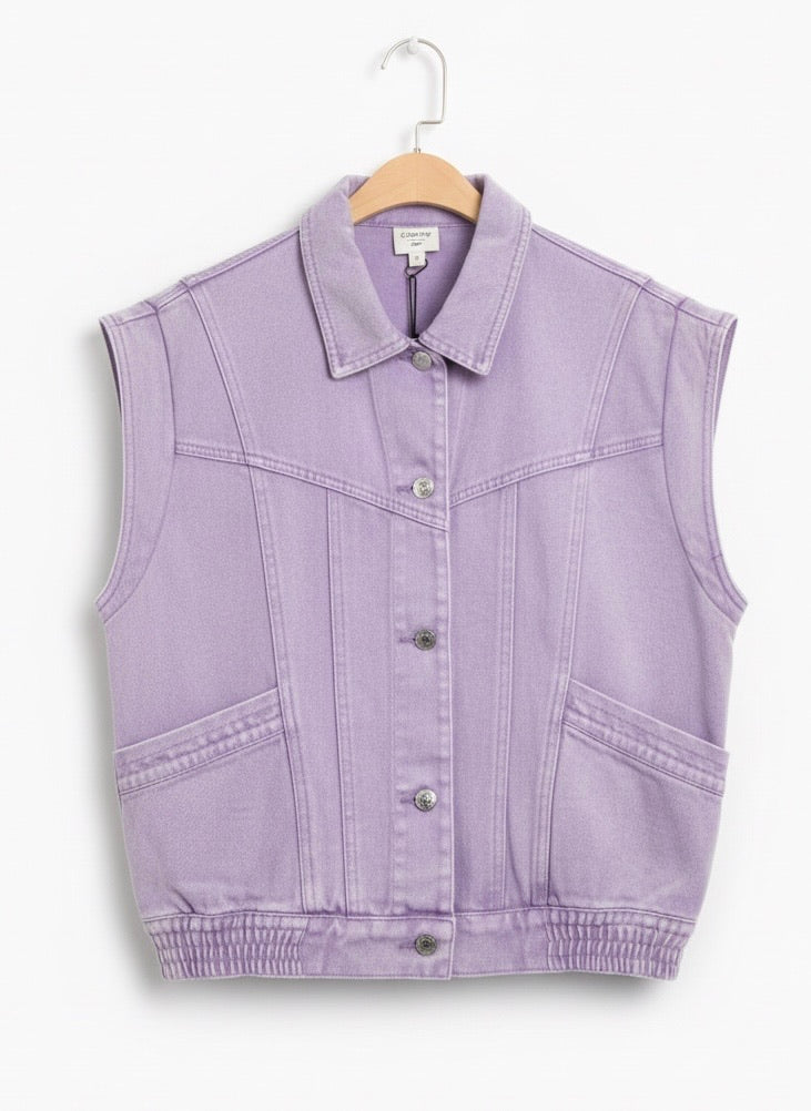 GILET DENIM COLORÉ CLARENCE