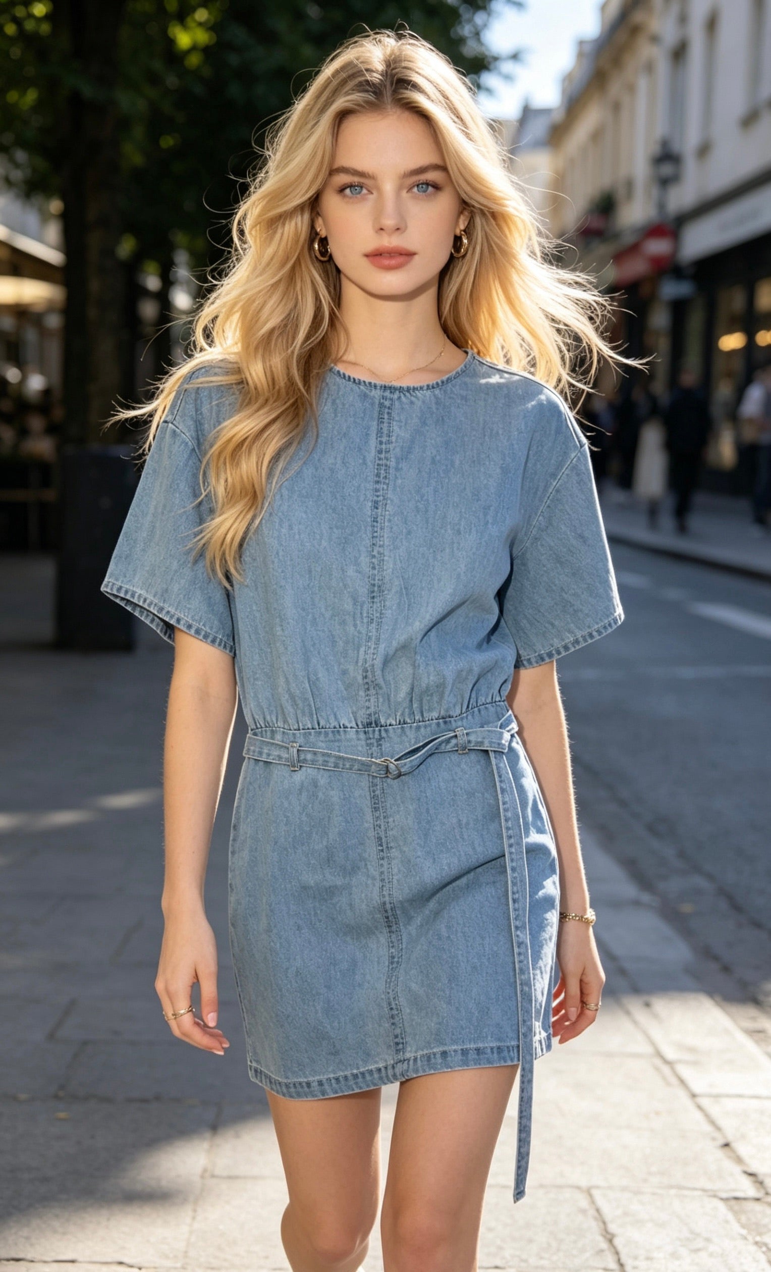ROBE DENIM OVERSIZE EULANIE - BLEU-JEAN