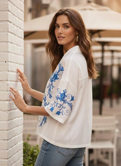 CHEMISE BRODÉE OCÉANE