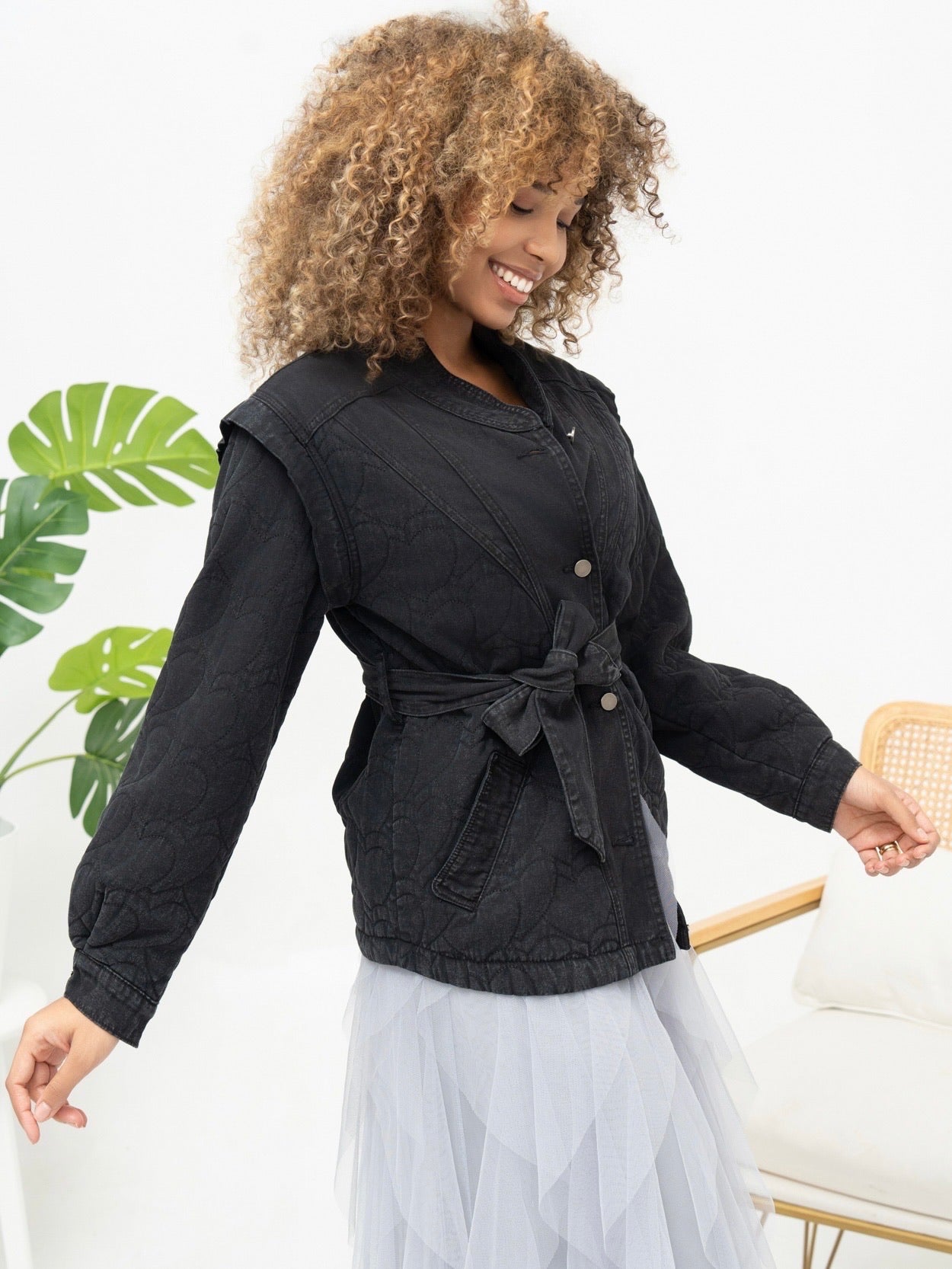 BLOUSON DENIM/MATELASSÉ TANIA