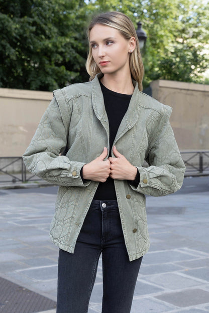 BLOUSON DENIM/MATELASSÉ TANIA