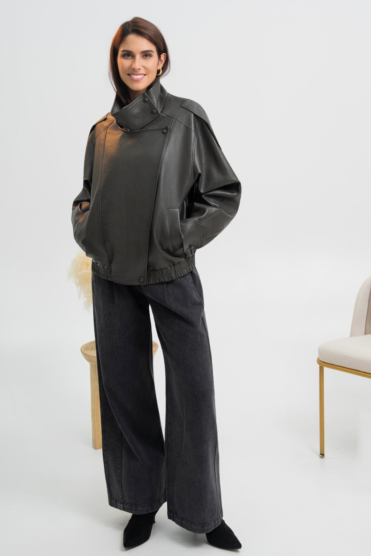 VESTE SIMILICUIR OVERSIZE AMÉLIE